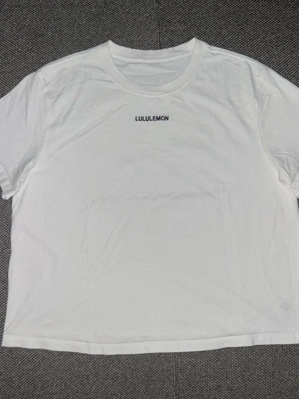 Lululemon Embroidered White T-Shirt with Black Logo - Picture 2 of 6